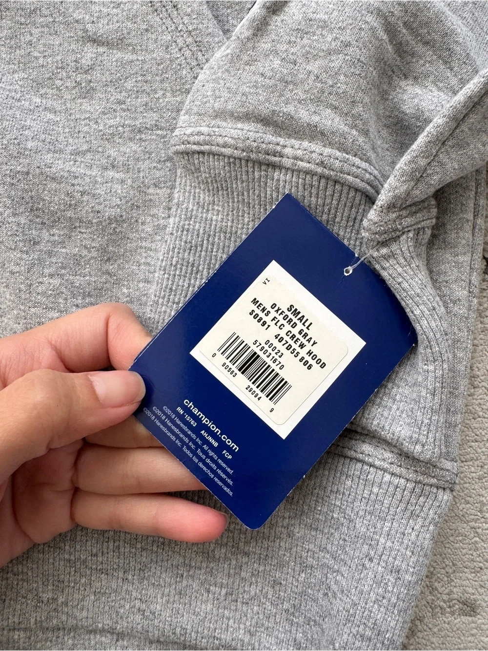 NWT Mens/Unisex Champion Gray Zip Up Hoodie S